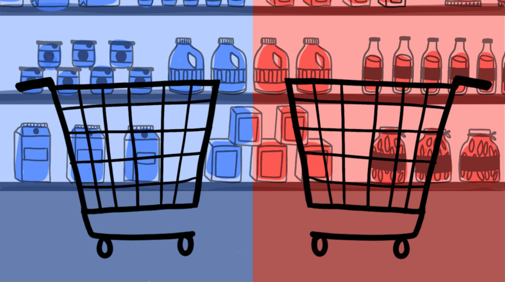 Illustration of shopping carts