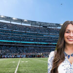 Photo of Ashley Goodin superimposed over Met Life Stadium.