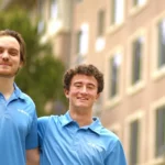 The two Mr. Turtle startup founders pose for a photo