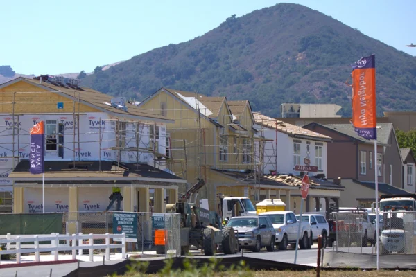 A housing division, with homes under construction